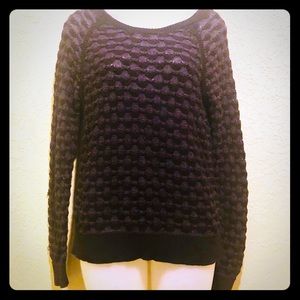 {Loft-Lou &Grey} Chunky knit black/purple sweater